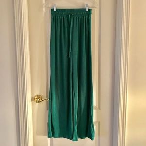 Green Flowy Drawstring Pants